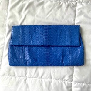 Hunting Season blue python clutch